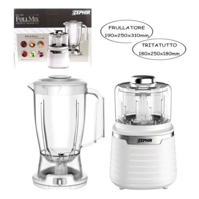 Zephir® Frullatore elettrico Zephir ZHC1700 Fullmix 1000W 700 ml la...