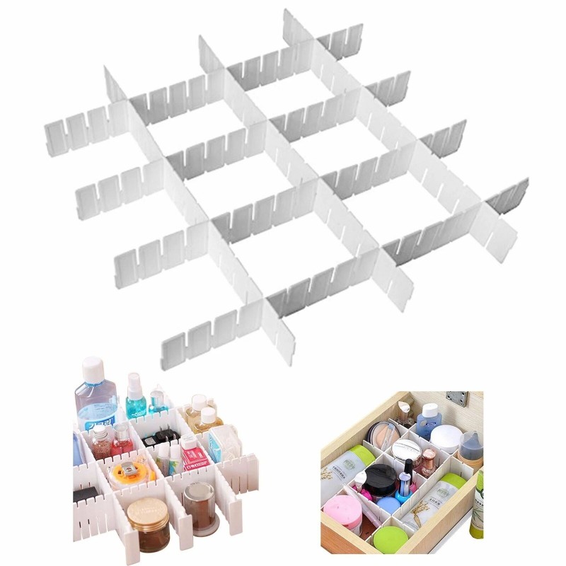 Divisori in plastica cassetti regolabili organizer piccoli oggetti bianco spazio