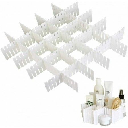 Divisori in plastica cassetti regolabili organizer piccoli oggetti bianco spazio