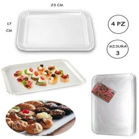 Vassoi bianchi cartone per pasticceria e rosticceria alimentari alimenti monouso