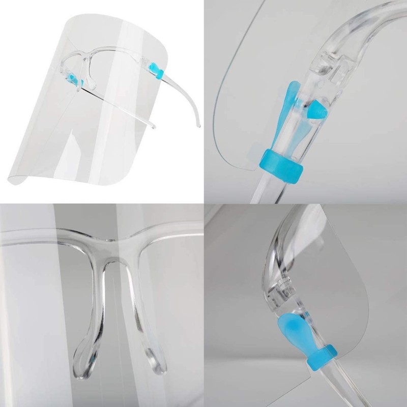 Generico 12x Visiera protettiva trasparente anti saliva con occhial...