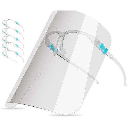 12x Visiera protettiva trasparente anti saliva con occhiale protezione viso visiere