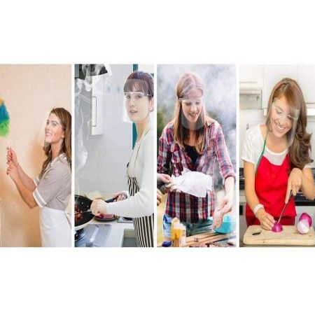 12x Visiera protettiva trasparente anti saliva con occhiale protezione viso visiere