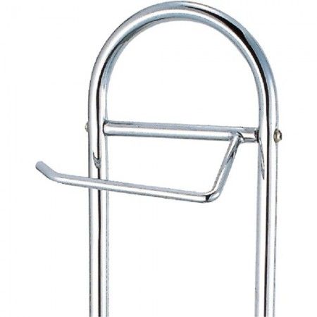 Piantana porta scopino e porta rotolo acciaio cromato design moderno e funzionale bagno WC