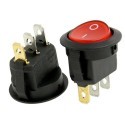 3x Interruttore a bilanciere 12-24V Max 10A unipolare tasto rosso Led switch tondo acceso spento