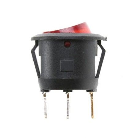 3x Interruttore a bilanciere 12-24V Max 10A unipolare tasto rosso Led switch tondo acceso spento