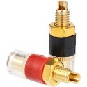 4x Terminale trasparente grande compatto resistente ottone amplificatore audio Jack a banana