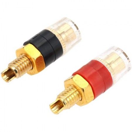 4x Terminale trasparente grande compatto resistente ottone amplificatore audio Jack a banana