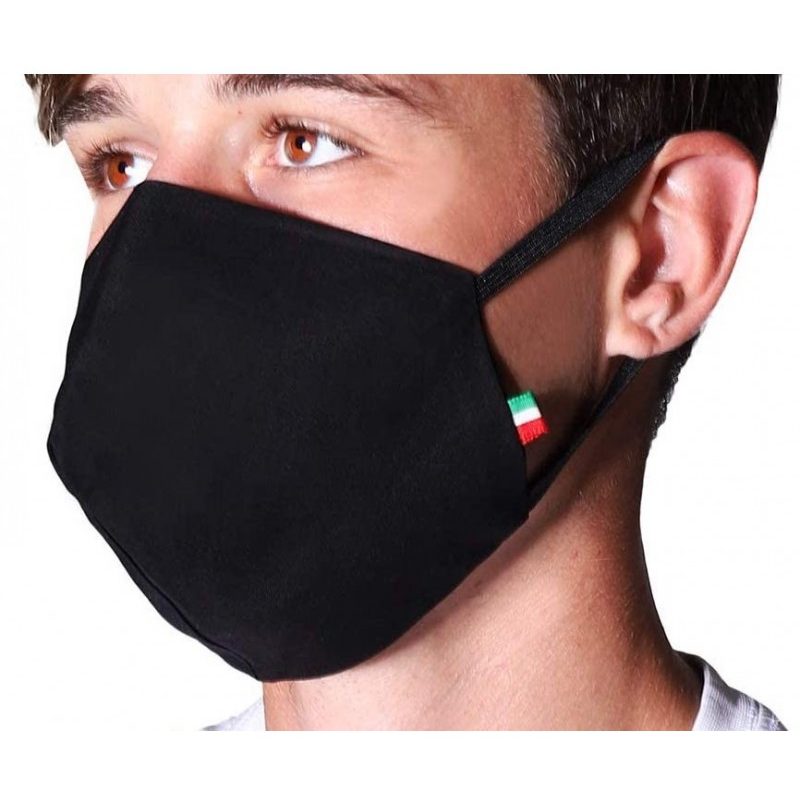 Generico Mascherina copertura viso cotone poliestere con 50 di rica...