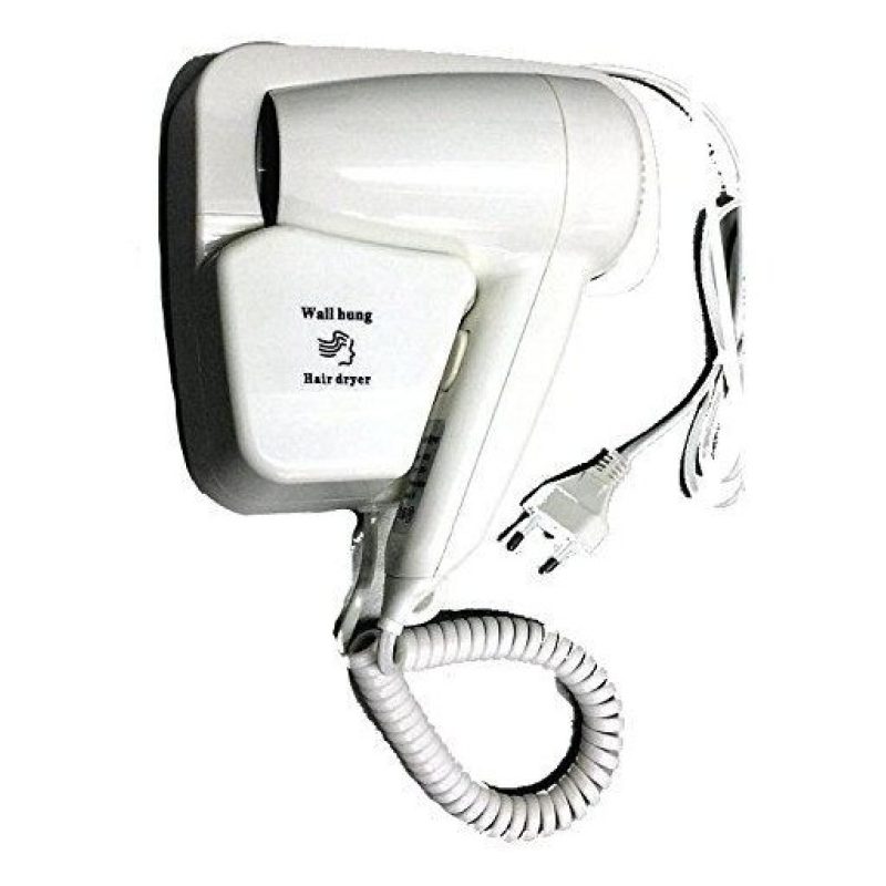 Phone Phon asciugacapelli verticale da parete 1300 watt versione hotel due velocità aria calda - Bianco senza presa