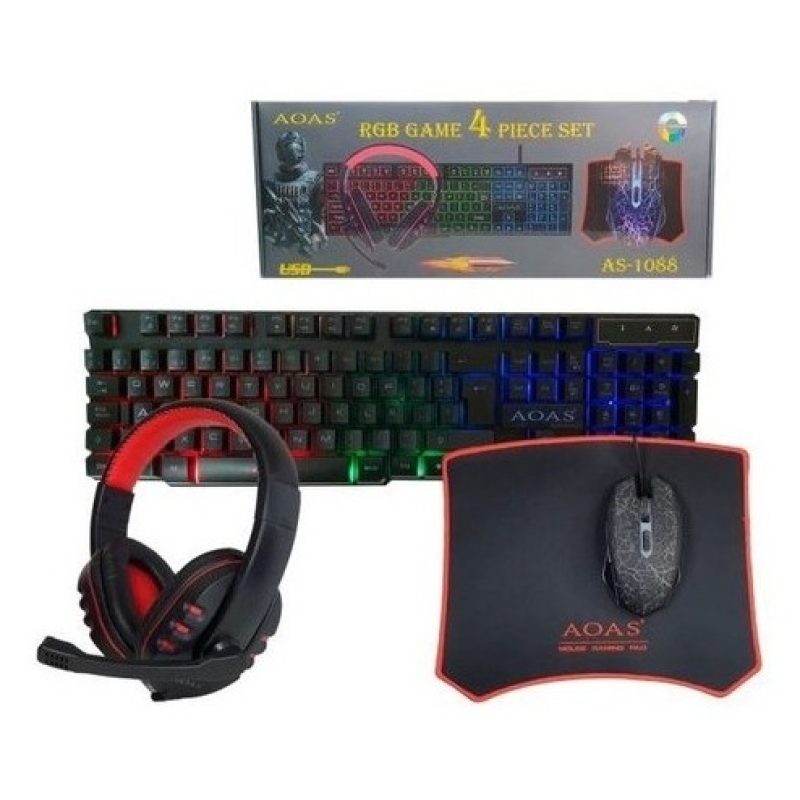 Generico Set 4 in 1 da gioco gaming RGB set con filo professionale ...