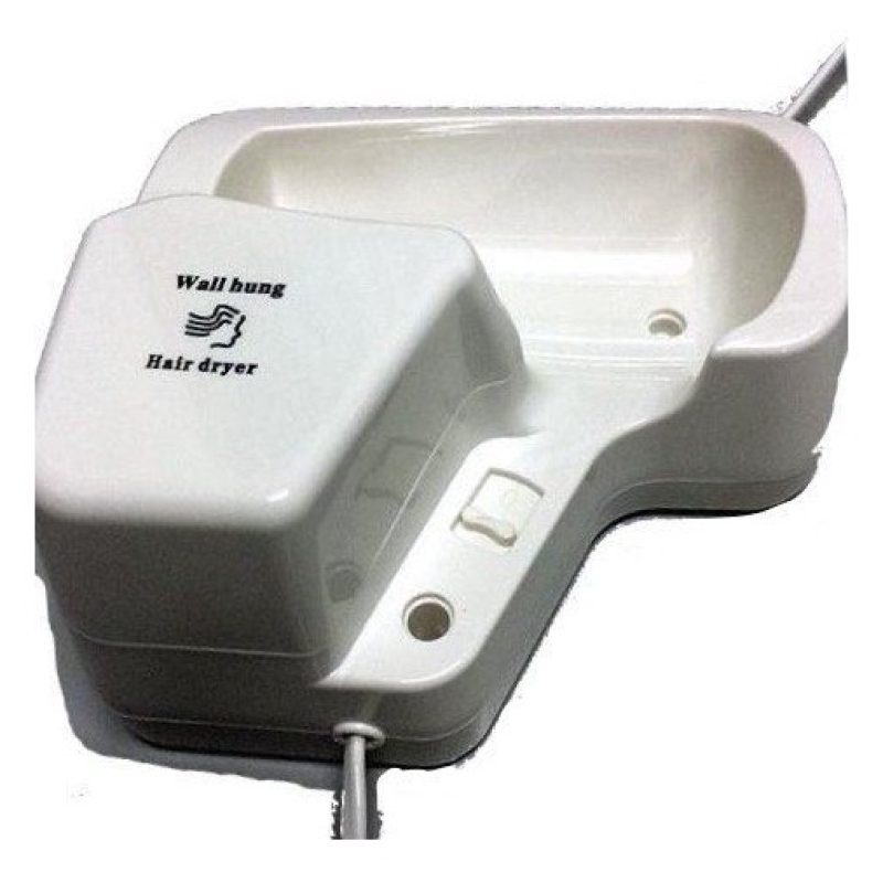 Phone Phon asciugacapelli verticale da parete 1300 watt versione hotel due velocità aria calda - Bianco senza presa