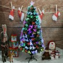 Albero di natale addobbato 150Cm luci multicolore presa elettrica punta a stella