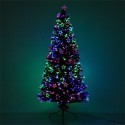 Albero di natale addobbato 150Cm luci multicolore presa elettrica punta a stella