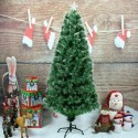 Albero di natale addobbato 150Cm luci multicolore presa elettrica punta a stella
