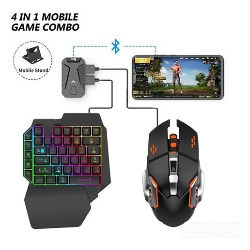 Tagoow Box 4 in 1 gaming per smartphone mouse e tastiera Android IO...