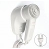 Phone Phon asciugacapelli verticale da parete 1300 watt versione hotel due velocità aria calda - Bianco con base a presa dritta