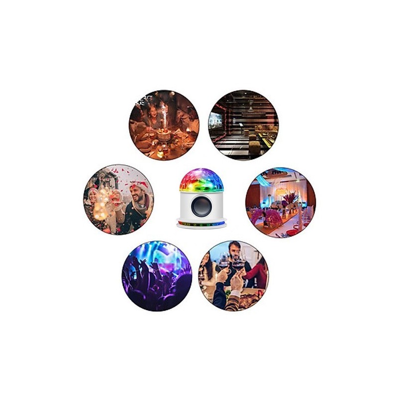 Led bluetooth musica sfera di cristallo magica luce led party disco multi colore