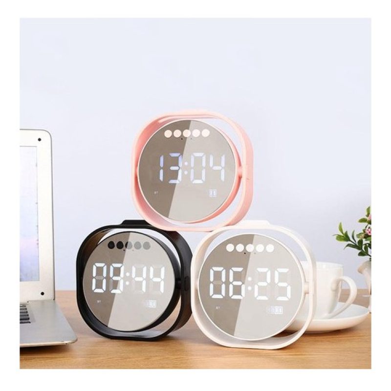 Generico Cassa sveglia orologio digitale bluetooth Q106 bianca disp...