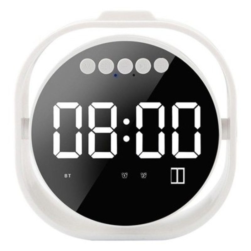 Generico Cassa sveglia orologio digitale bluetooth Q106 bianca disp...
