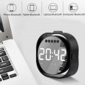 Cassa sveglia orologio digitale bluetooth Q106 bianca display LCD a specchio USB