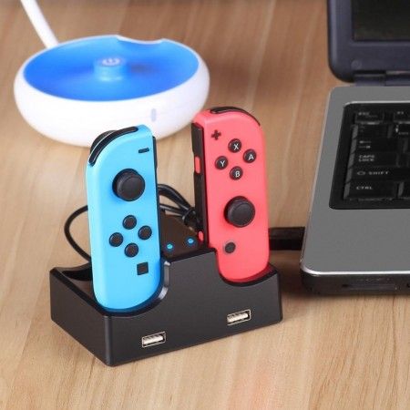 Supporto carica 2 controller Nintendo Switch Joy-Con USB caricatore controller