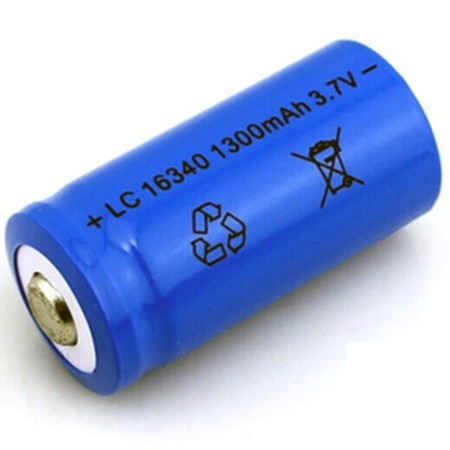 10x BATTERIA RICARICABILE LC 16340 1300mAh 3.7V batterie ricaricabili blu