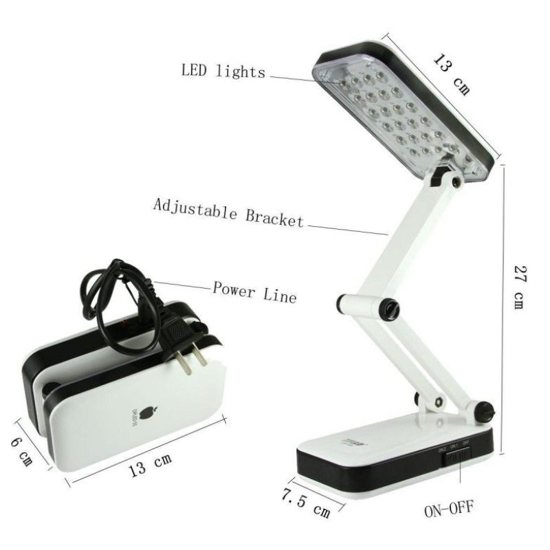 Lampada 24 LED da tavolo richiudibile e ricaricabile