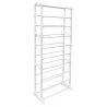 Scarpiera scaffale con 10 ripiani plastica metallo 52 x 24.5 x 139 cm per 30 paia di scarpe