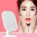 Specchio per trucco con 20 LED TE-B0143 luci rotazione di 180 gradi luce bianca