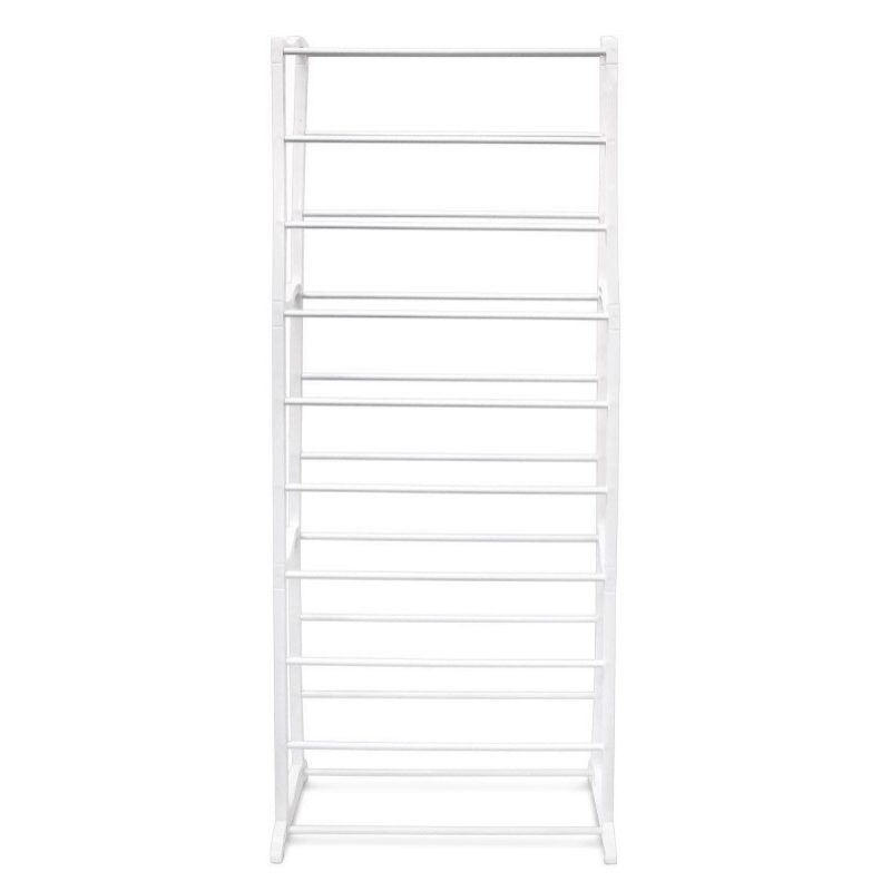 Scarpiera scaffale con 10 ripiani plastica metallo 52 x 24.5 x 139 cm per 30 paia di scarpe