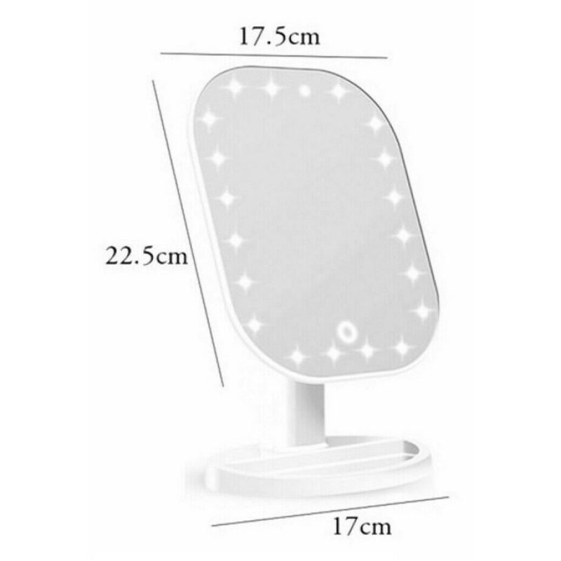 DRIWEI Specchio per trucco con 20 LED TE-B0143 luci rotazione di 18...