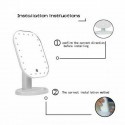 Specchio per trucco con 20 LED TE-B0143 luci rotazione di 180 gradi luce bianca