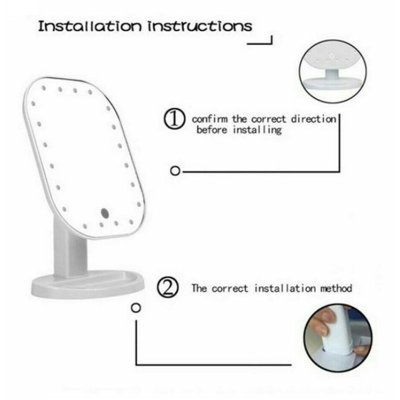 DRIWEI Specchio per trucco con 20 LED TE-B0143 luci rotazione di 18...