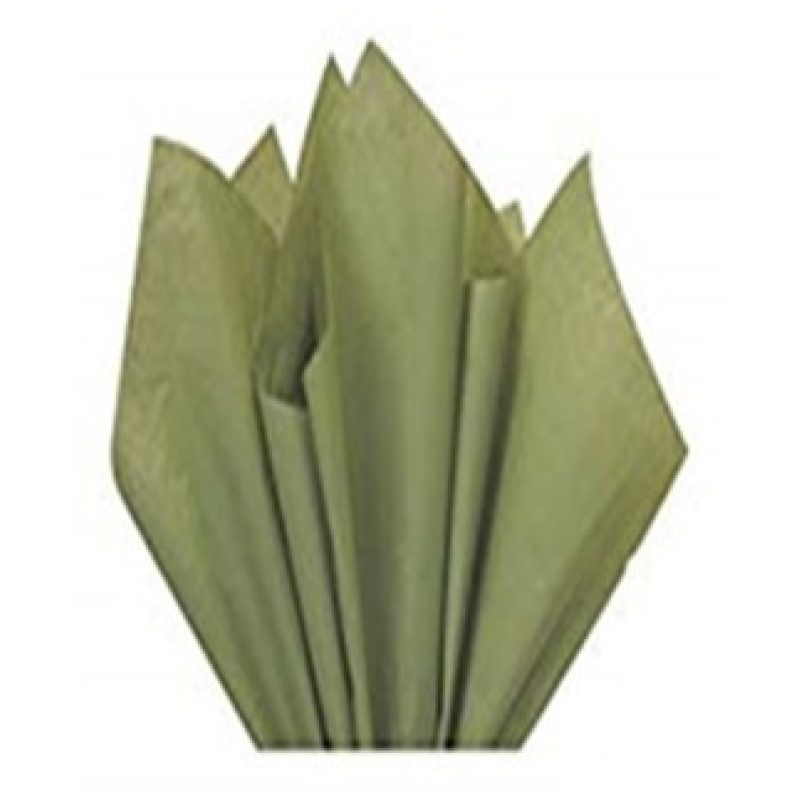 Generico CARTA VELINA 21GR COLORE VERDE OLIVA 24 FOGLI 50x76CM FOGL...
