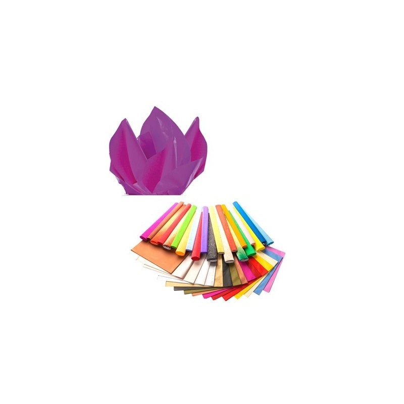 CARTA VELINA 21GR COLORE VIOLA 24 FOGLI 50x76 CM FOGLIO CARTAMODELLO DECORA