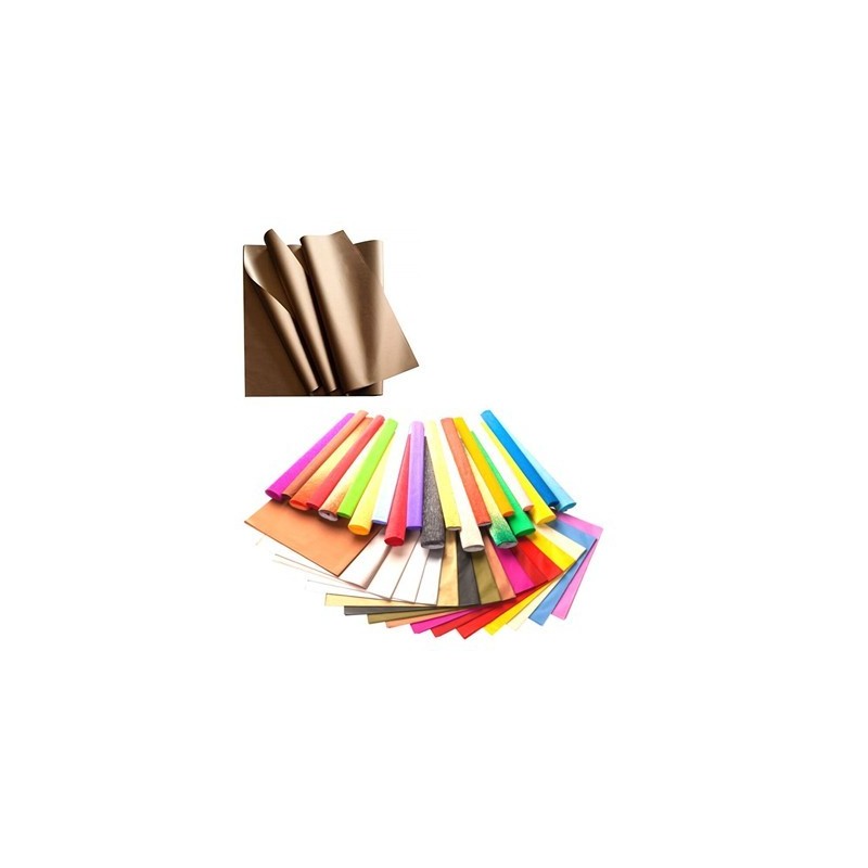 CARTA VELINA 23GR COLORE BRONZO 24 FOGLI 50x76 CM FOGLIO CARTAMODELLO DECORA