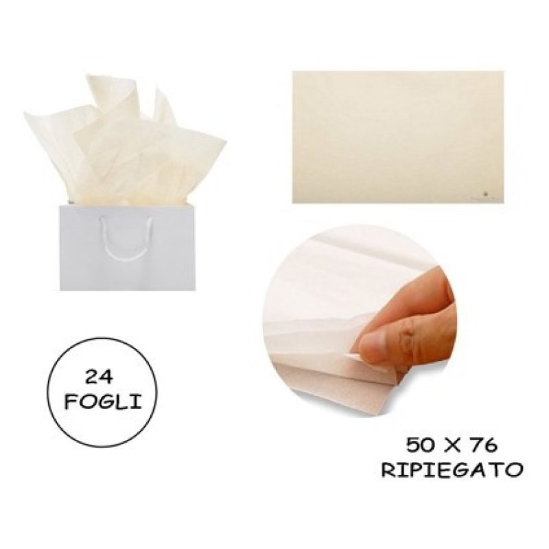 WeHome CARTA VELINA 21 GR COLORE BIANCO PANNA 24 FOGLI 50x76 CM FOG...
