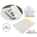 CARTA VELINA 21GR COLORE BIANCO 24 FOGLI 50x76 CM FOGLIO CARTAMODELLO