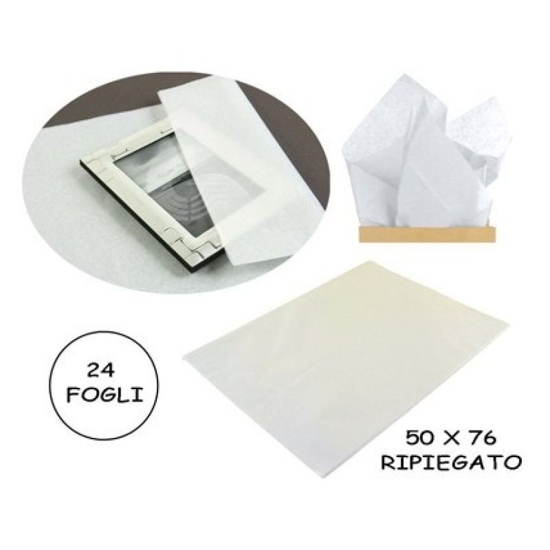 WeHome CARTA VELINA 21GR COLORE BIANCO 24 FOGLI 50x76 CM FOGLIO CAR...