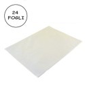 CARTA VELINA 21GR COLORE BIANCO 24 FOGLI 50x76 CM FOGLIO CARTAMODELLO