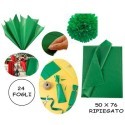 CARTA VELINA 21GR COLORE VERDE 24 FOGLI 50x76 CM FOGLIO CARTAMODELLO