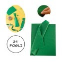 CARTA VELINA 21GR COLORE VERDE 24 FOGLI 50x76 CM FOGLIO CARTAMODELLO