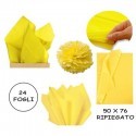 CARTA VELINA 21GR COLORE GIALLO CHIARO 24 FOGLI 50x76 CM FOGLIO CARTAMODELLO