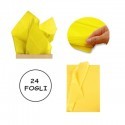 CARTA VELINA 21GR COLORE GIALLO CHIARO 24 FOGLI 50x76 CM FOGLIO CARTAMODELLO