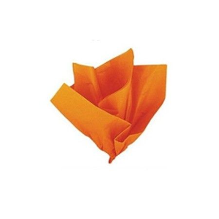 CARTA VELINA 21GR COLORE ARANCIONE 24 FOGLI 50x76 CM FOGLIO CARTAMODELLO