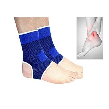 2x Fascia elastica per caviglia elasticizzato distorsioni contusioni blu piede