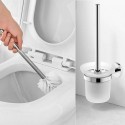 Portascopino da bagno supporto fissaggio a muro scopino bagno WC pulizia acciaio