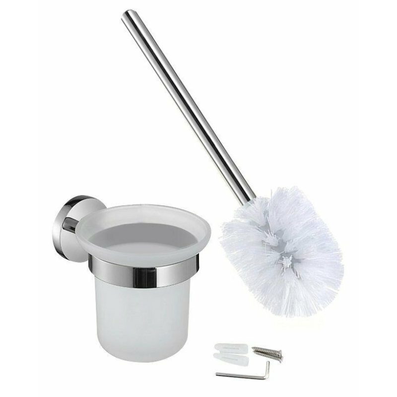 WeHome Portascopino da bagno supporto fissaggio a muro scopino bagn...