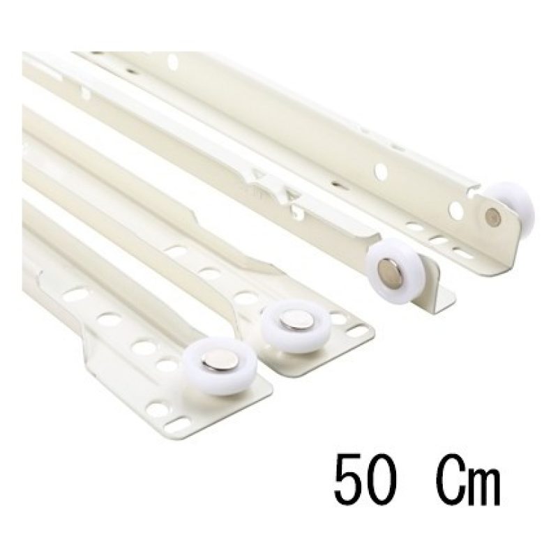 DOBO Coppia guide scorrevoli rullo guida per cassetti bianche sicur...
